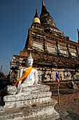 Ayutthaya, Thailand. Wat Yai Chai Mongkhon, the colossal bell-shaped chedi. 